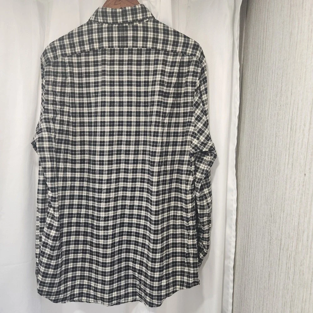 Polo Ralph Lauren‎ Dress Shirt Men's XL  Black White Slim Fit Pony Long Sleeve